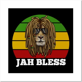 Jah Bless, Jamaica, Rasta African Lion Posters and Art